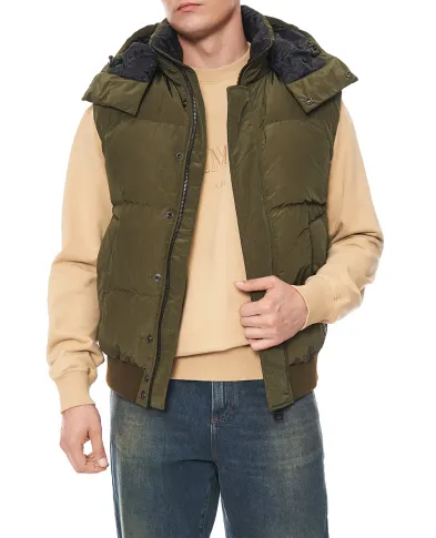 Balmain Жилет пуховый с капюшоном - Артикул: HH1TO150XM28