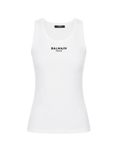 Balmain Майка з вишивкою Balmain Paris - Артикул: HF1EB075BD10