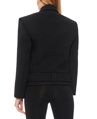 Balmain Двубортное укороченное пальто из шерсти - Артикул: FF1UA095WD10