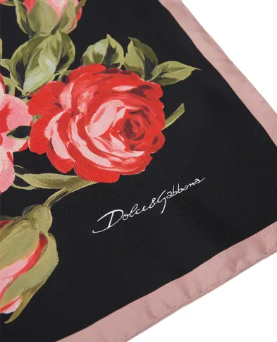 Dolce&Gabbana Платок из шелка в цветочный принт - Артикул: FN090R-GDDPL