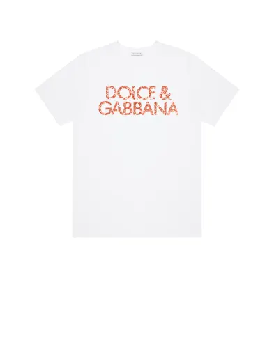 Dolce&Gabbana Дитяча футболка з принтом Майоліка - Артикул: L5JTNL-G7P4H-B