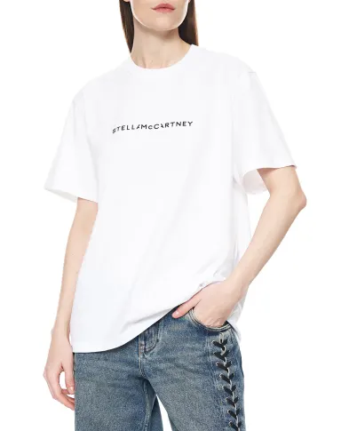 Stella McCartney Футболка оверсайз з логотипом - Артикул: 6J01583SPY48