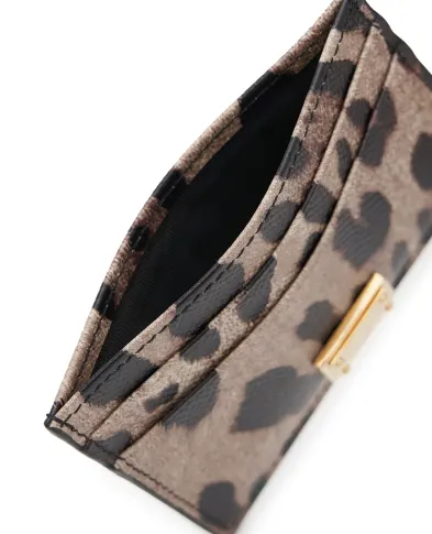 Dolce&Gabbana Визитница с леопардовым принтом из телячьей кожи - Артикул: BI0330-AX566