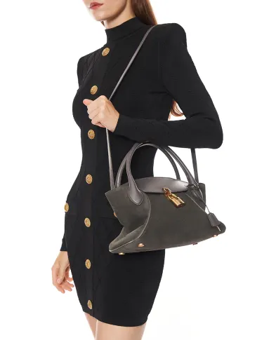 Balmain Сумка Pulse Day Small із телячої замші - Артикул: HN1DA067LTXC