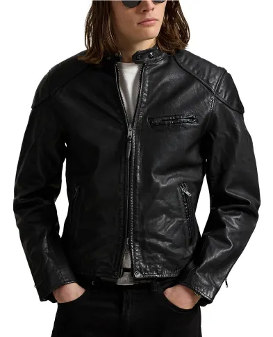 Polo Ralph Lauren Куртка CAFÉ RACER из кожи - Артикул: 710970573001