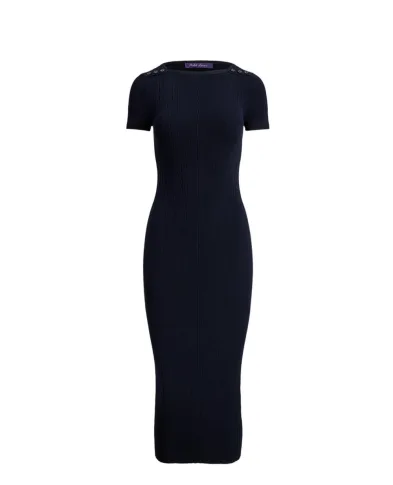 Ralph Lauren Collection Платье Dustan из шелковой смеси в рубчик - Артикул: 290P08734001