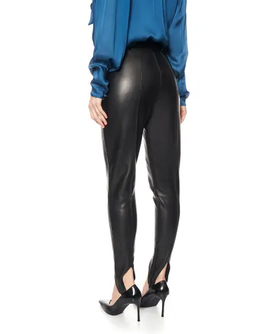 Balmain Брюки из овечьей кожи со стременами - Артикул: PA0000000005