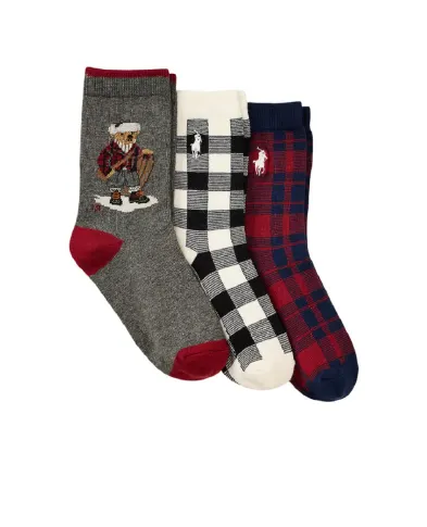 Polo Ralph Lauren Детские носки Polo Bear (3 пары) - Артикул: 442P03158001