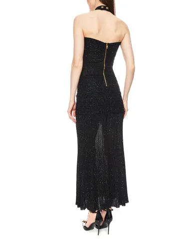 Balmain Сукня з паєтками з відкритою спиною - Артикул: HF1RPB85KK09