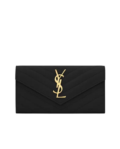 Saint Laurent Кожаный кошелек Monogram - Артикул: 372264-BOW01