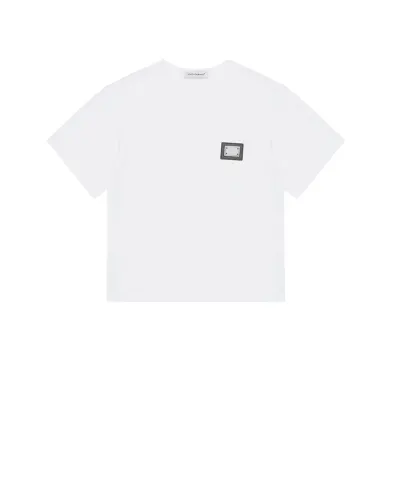 Dolce&Gabbana Дитяча футболка з логотипом - Артикул: L4JT7T-G7P1T-S