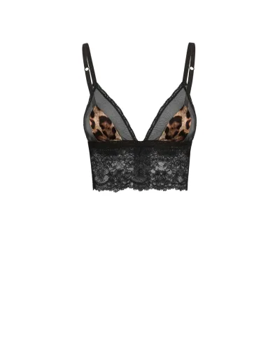 Dolce&Gabbana Бюстгальтер из сатина в леопардовом принте - Артикул: O7C46T-ON09Y