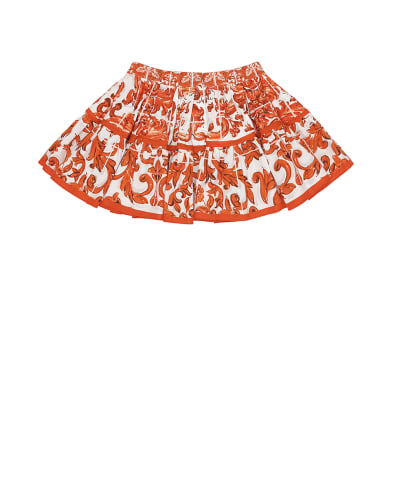 Dolce&Gabbana Детская юбка в принте Майолика - Артикул: L54I49-G7P4N-S