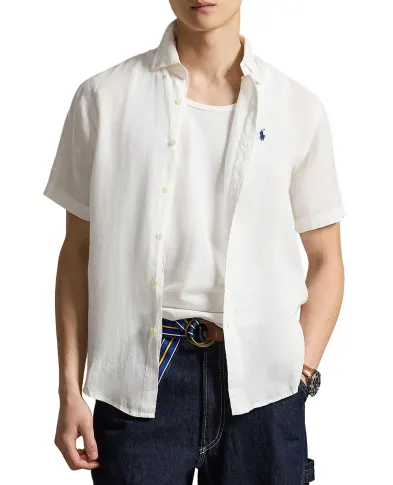Polo Ralph Lauren Рубашка с коротким рукавом из льна - Артикул: 710968912500