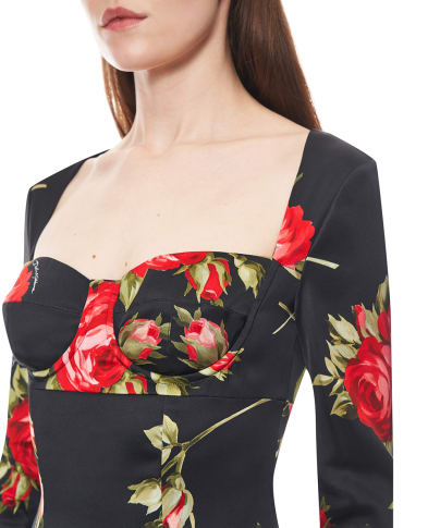 Dolce&Gabbana Сукня-футляр із квітковим принтом - Артикул: F610FT-FSICD