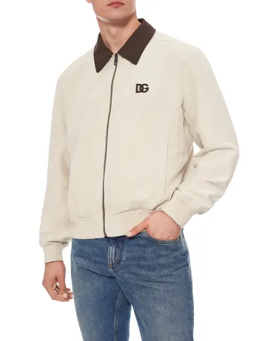Dolce&Gabbana Куртка-бомбер из льна и шелка - Артикул: G9BODZ-FUTAZ