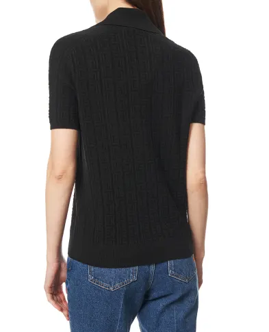 Balmain Вязаное поло с монограммой из шерсти - Артикул: GF1GB030KJ47