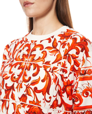Dolce&Gabbana Футболка в принт Майолика - Артикул: F8U10T-GDDT5