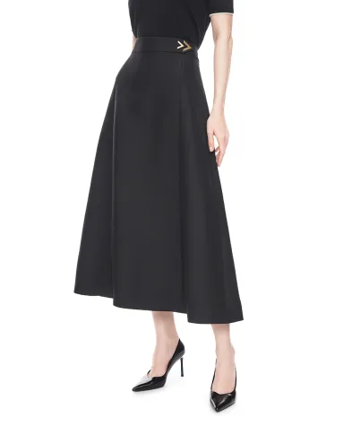 Valentino Спідниця VGold Crepe Couture з вовни та шовку - Артикул: 9B3RAFD51CF
