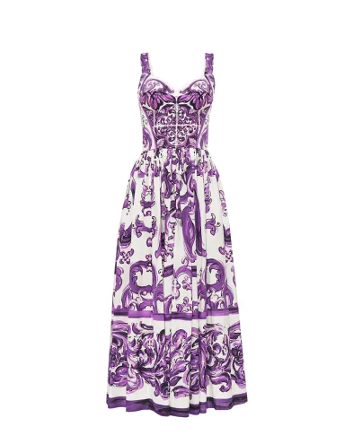 Dolce&Gabbana Платье с принтом Майолики - Артикул: F6TTHT-FI5JP