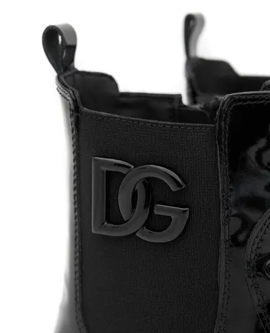 Dolce&Gabbana Детские кожаные лакированные ботильоны - Артикул: D11360-A9A81-L