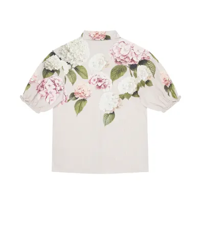 Dolce&Gabbana Детская блуза с принтом в виде гортензий - Артикул: L56S23-FI5NR-B