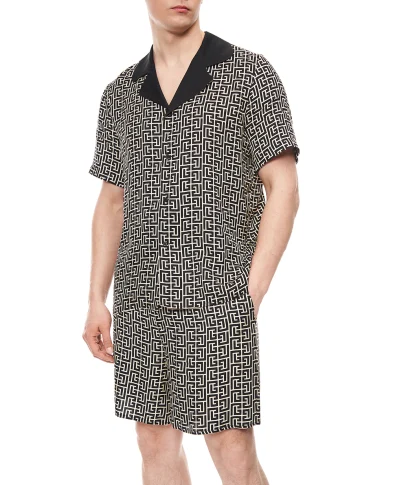 Balmain Рубашка в принт монограмма PB - Артикул: GH1HN133VI36