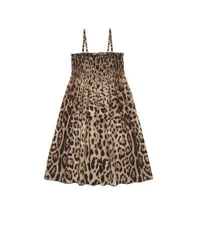 Dolce&Gabbana Детское платье с леопардовым принтом - Артикул: L53DM9-HS5E3-B
