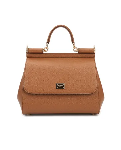 Dolce&Gabbana Кожаная сумка Sicily Large - Артикул: BB6002-B1001