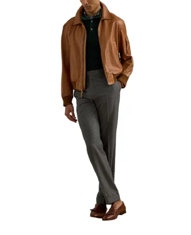 Ralph Lauren Purple Label Хлопковый свитер с короткими рукавами - Артикул: 790957779001