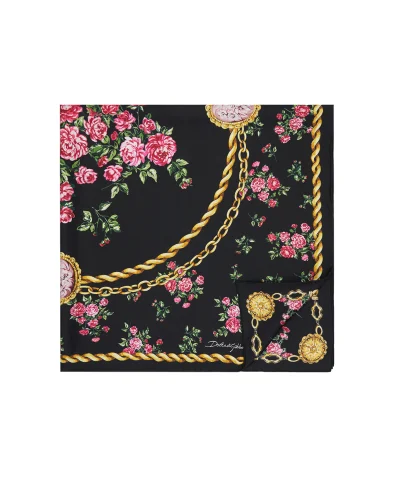 Dolce&Gabbana Платок из шелка в цветочный принт - Артикул: FN090R-GDDLM