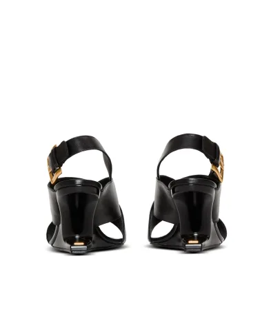 Balmain Босоножки Anthem No Wedge из телячьей кожи - Артикул: HN1UH283LECX