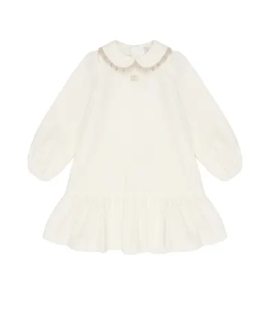 Dolce&Gabbana Детское платье из гладкого бархата с трусиками-кюлотами - Артикул: L24DM2-FUVJY
