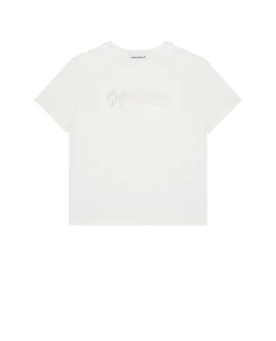 Dolce&Gabbana Дитяча футболка з вишивкою - Артикул: L5JTNK-G7PYF-S