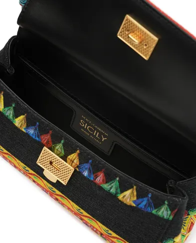Dolce&Gabbana Сумка Sicily Mini в принт Carretto - Артикул: BB7116-B0816