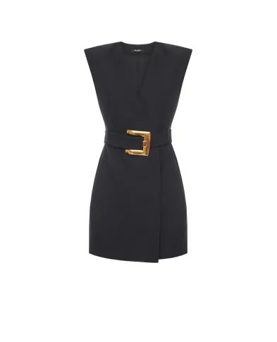 Balmain Сукня міні Grain de Poudre з поясом - Артикул: GF1R5168WC09
