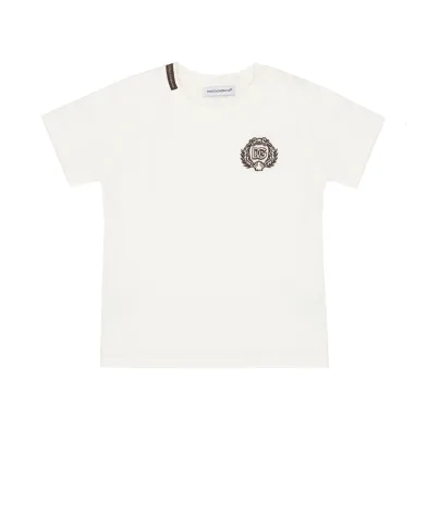 Dolce&Gabbana Детская футболка с вышивкой - Артикул: L1JT7W-G7PET