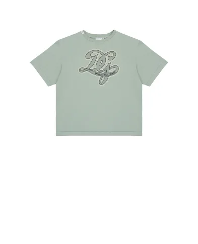 Dolce&Gabbana Детская футболка с вышивкой DG - Артикул: L4JTHV-G7PRR-B