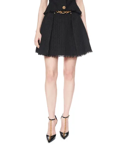 Balmain Плісирована спідниця з твіду - Артикул: GF1LBB34XL81
