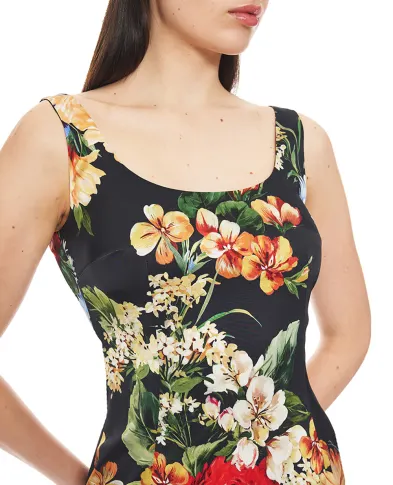 Dolce&Gabbana Платье из атласа с цветочным принтом - Артикул: F6EAWT-FSIB3