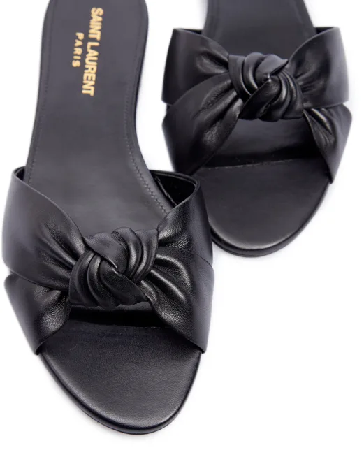 Saint Laurent Кожаные мюли Bianca - Артикул: 633961-1N800