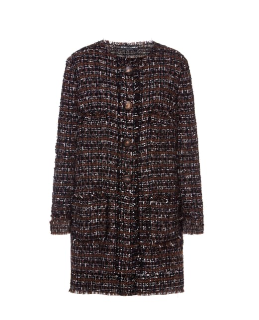 Dolce&Gabbana Твідове пальто - Артикул: F0AI0T-HUMEI