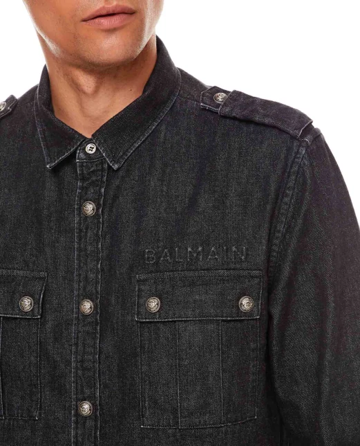 Balmain Джинсовая рубашка - Артикул: WH1HC030146D