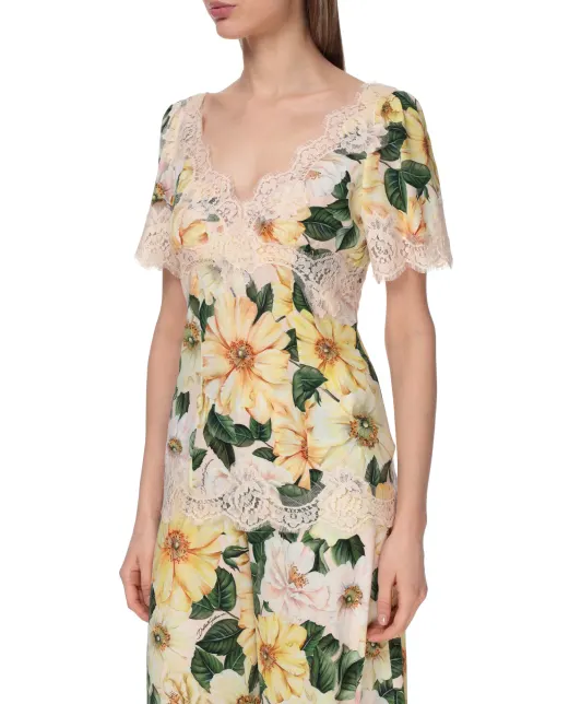 Dolce&Gabbana Шовковий топ - Артикул: F7U44T-FSA0E