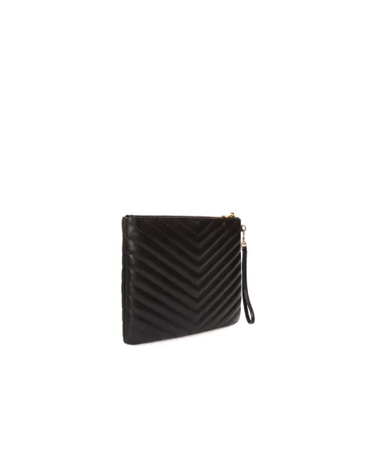 Saint Laurent Кожаный клатч Monogram - Артикул: 379039-CWU01
