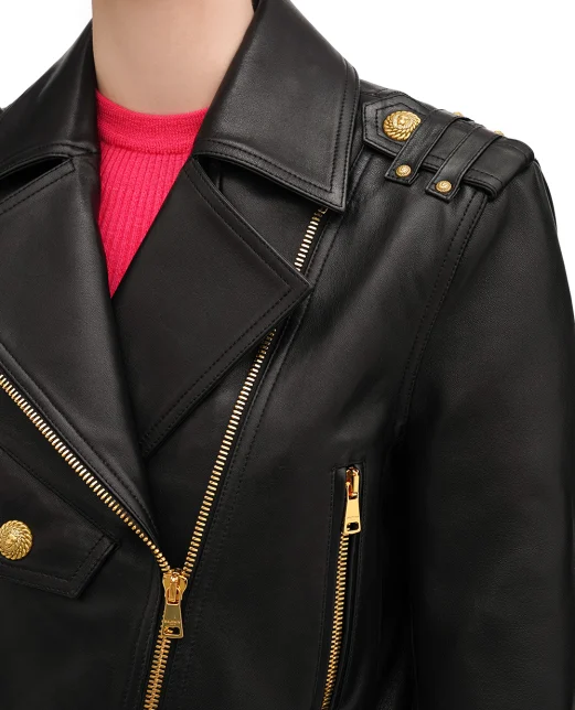 Balmain Шкіряна косуха - Артикул: DF1TD205LC62