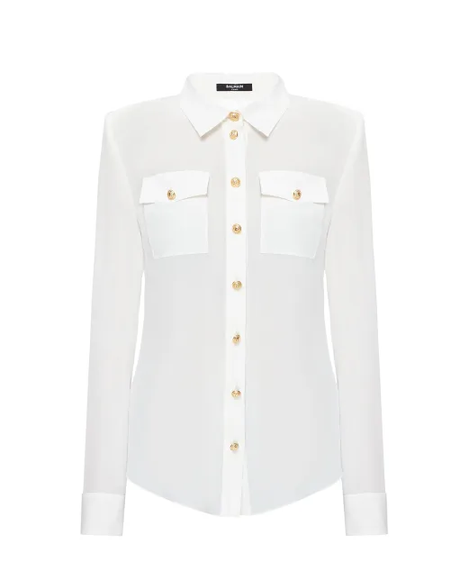 Balmain Шовкова блуза - Артикул: YF1HS050SB66