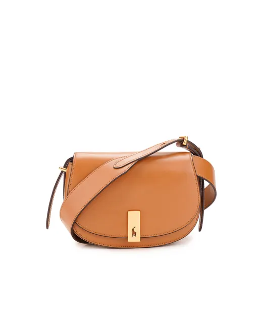 Polo Ralph Lauren Кожаная сумка Polo ID Saddle Crossbody Small - Артикул: 428891391002