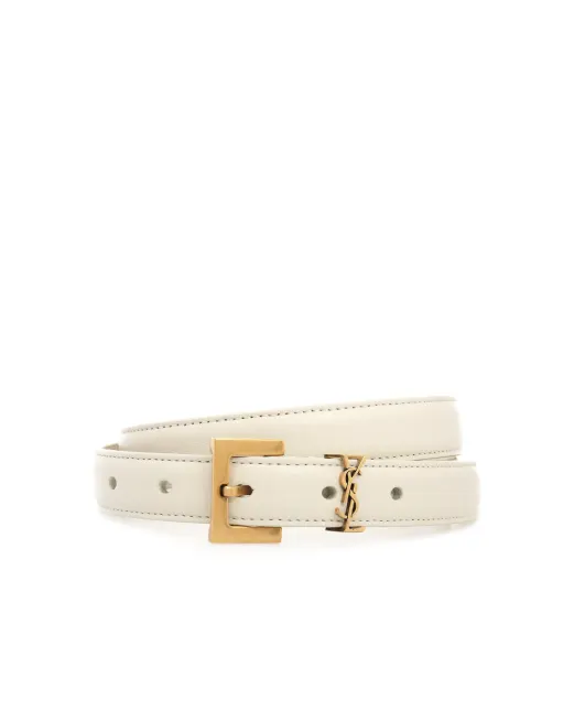 Saint Laurent Кожаный ремень Monogram narrow - Артикул: 554465-BOO0W