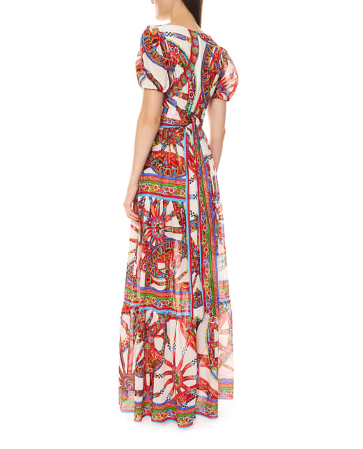 Dolce&Gabbana Платье макси из батиста в принте Сarretto - Артикул: F615PT-GDDTB